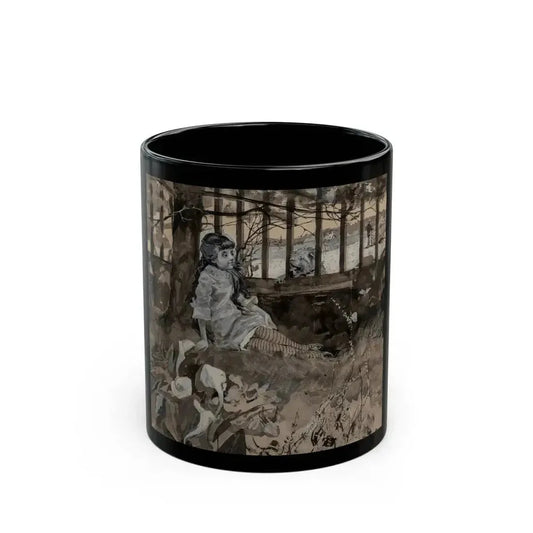 A New Acquaintance, St. Nicholas magazine interior illustration - Black Coffee Mug 11oz - Go Mug Yourself