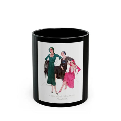 A New Mode From Paris, McCall's Magazine, 1930 - Black Coffee Mug 11oz - Go Mug Yourself