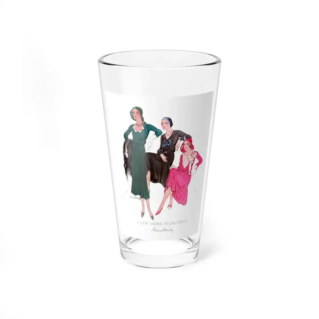 A New Mode From Paris, McCall's Magazine, 1930 (Magazine Illustration) Pint Glass 16oz 16oz - Go Mug Yourself