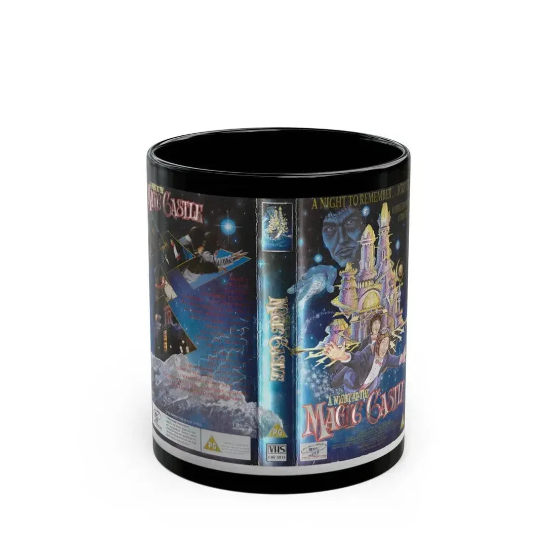 A NIGHT AT THE MAGIC CASTLE (VHS COVER) - Black Coffee Mug 11oz - Go Mug Yourself