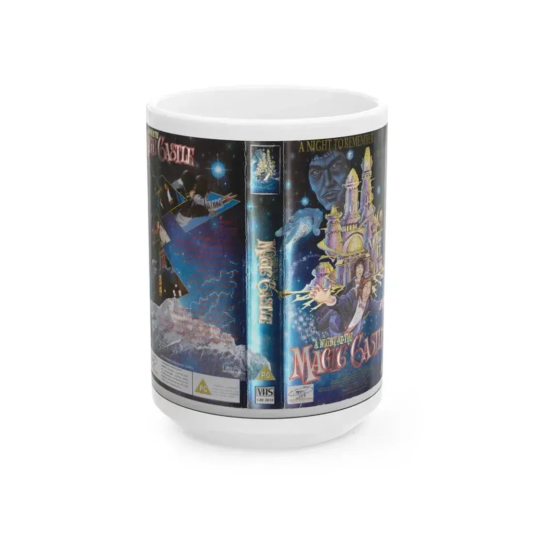 A NIGHT AT THE MAGIC CASTLE (VHS COVER) - White Coffee Mug 15oz - Go Mug Yourself