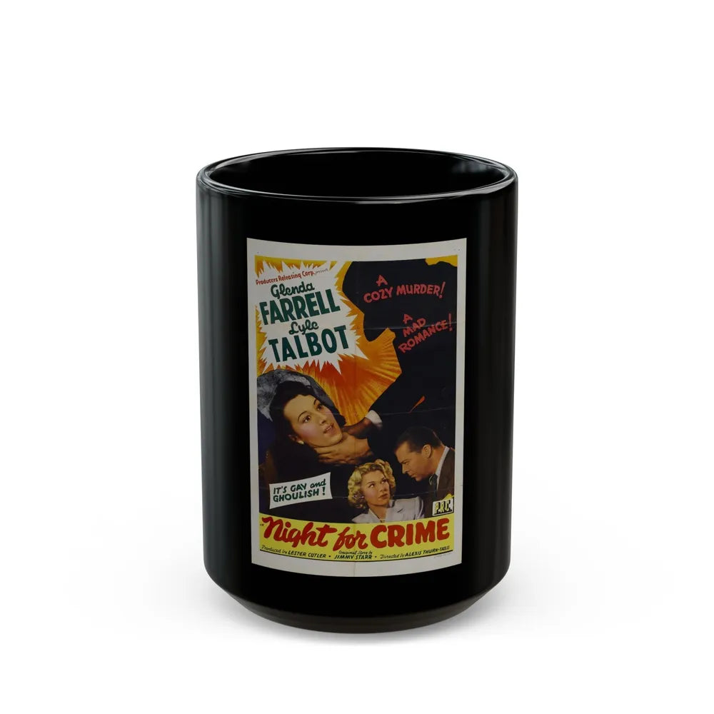 A NIGHT FOR CRIME 1943 Movie Poster - Black Coffee Mug-15oz-Go Mug Yourself