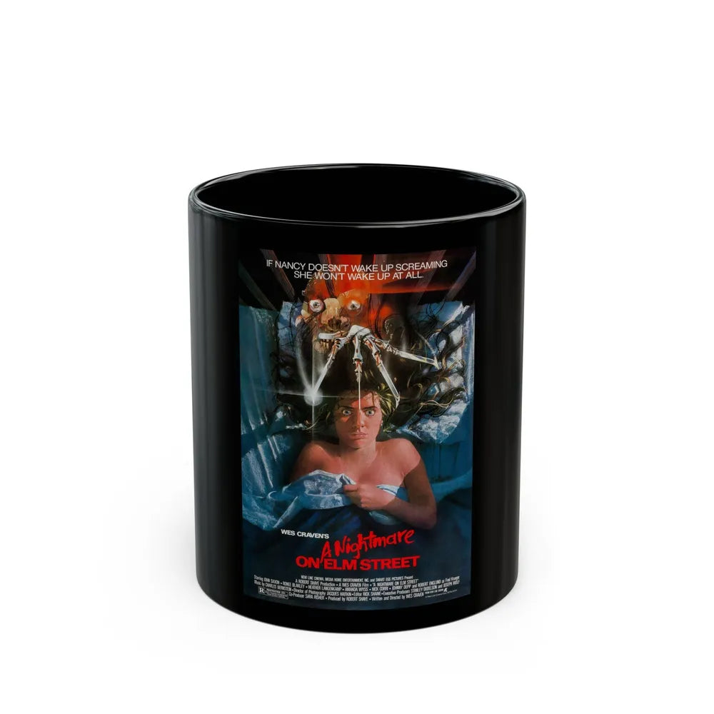 A NIGHTMARE ON ELM STREET 1984 Movie Poster - Black Coffee Mug-11oz-Go Mug Yourself