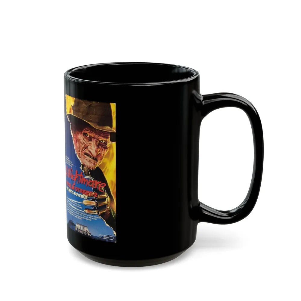 A NIGHTMARE ON ELM STREET 2 FREDDYS REVENGE MEDIA (VHS COVER) - Black Coffee Mug-Go Mug Yourself