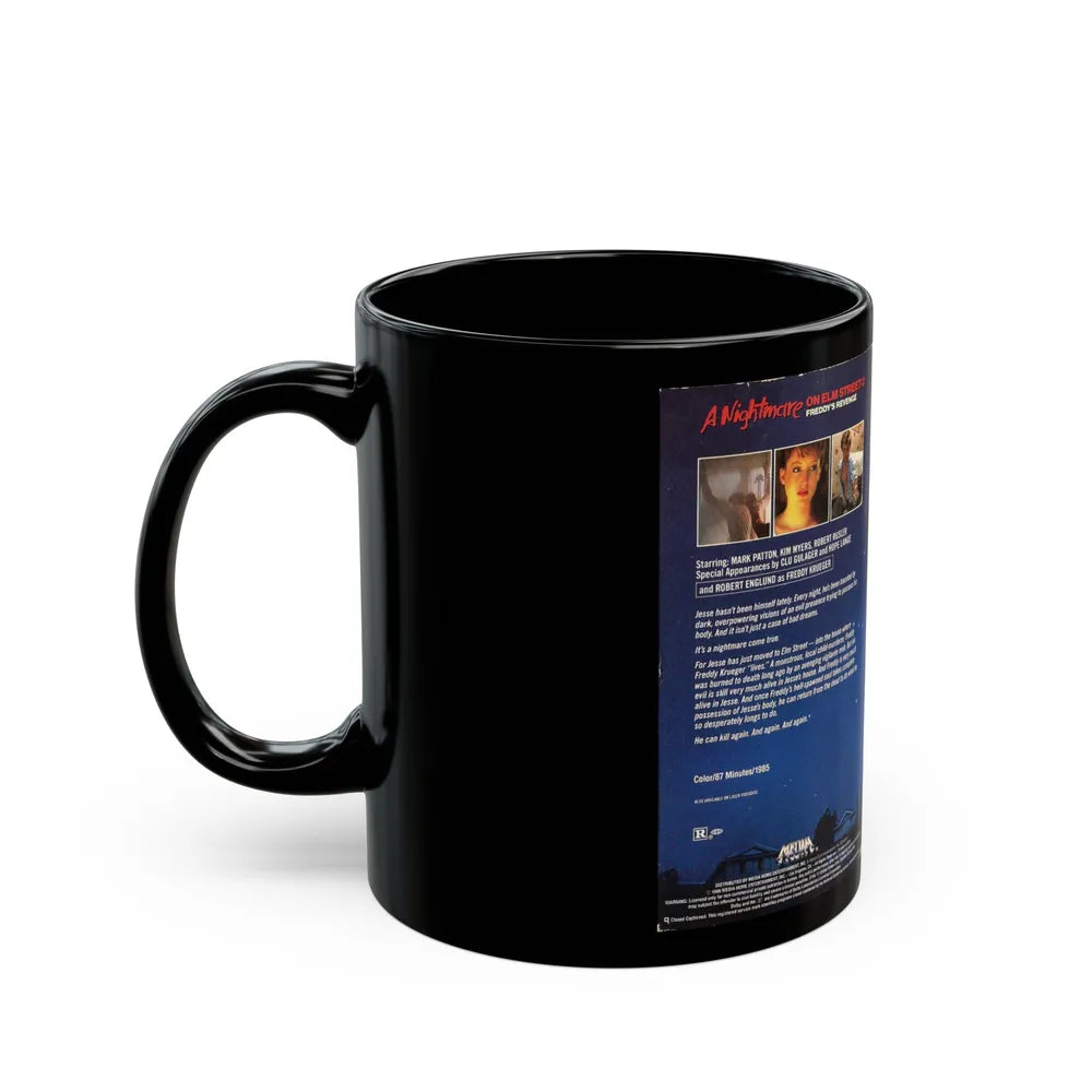 A NIGHTMARE ON ELM STREET 2 FREDDYS REVENGE MEDIA (VHS COVER) - Black Coffee Mug-Go Mug Yourself