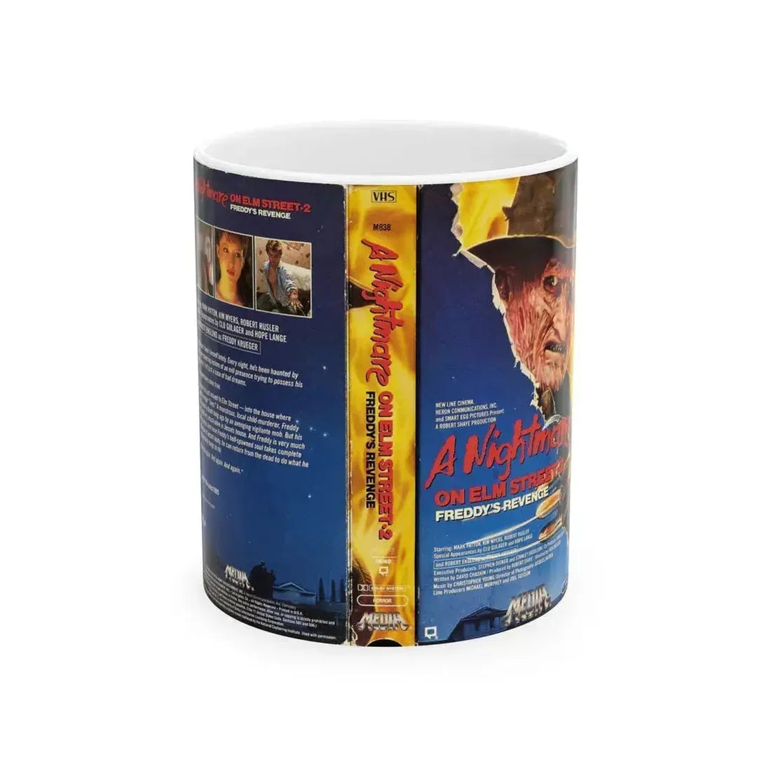 A NIGHTMARE ON ELM STREET 2 FREDDYS REVENGE MEDIA (VHS COVER) - White Coffee Mug 11oz - Go Mug Yourself
