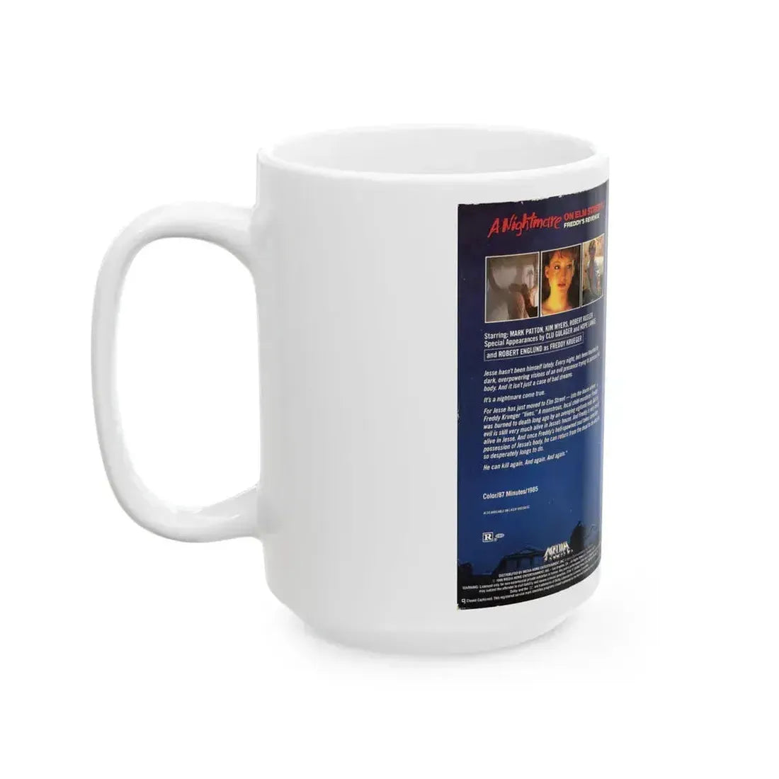 A NIGHTMARE ON ELM STREET 2 FREDDYS REVENGE MEDIA (VHS COVER) - White Coffee Mug - Go Mug Yourself