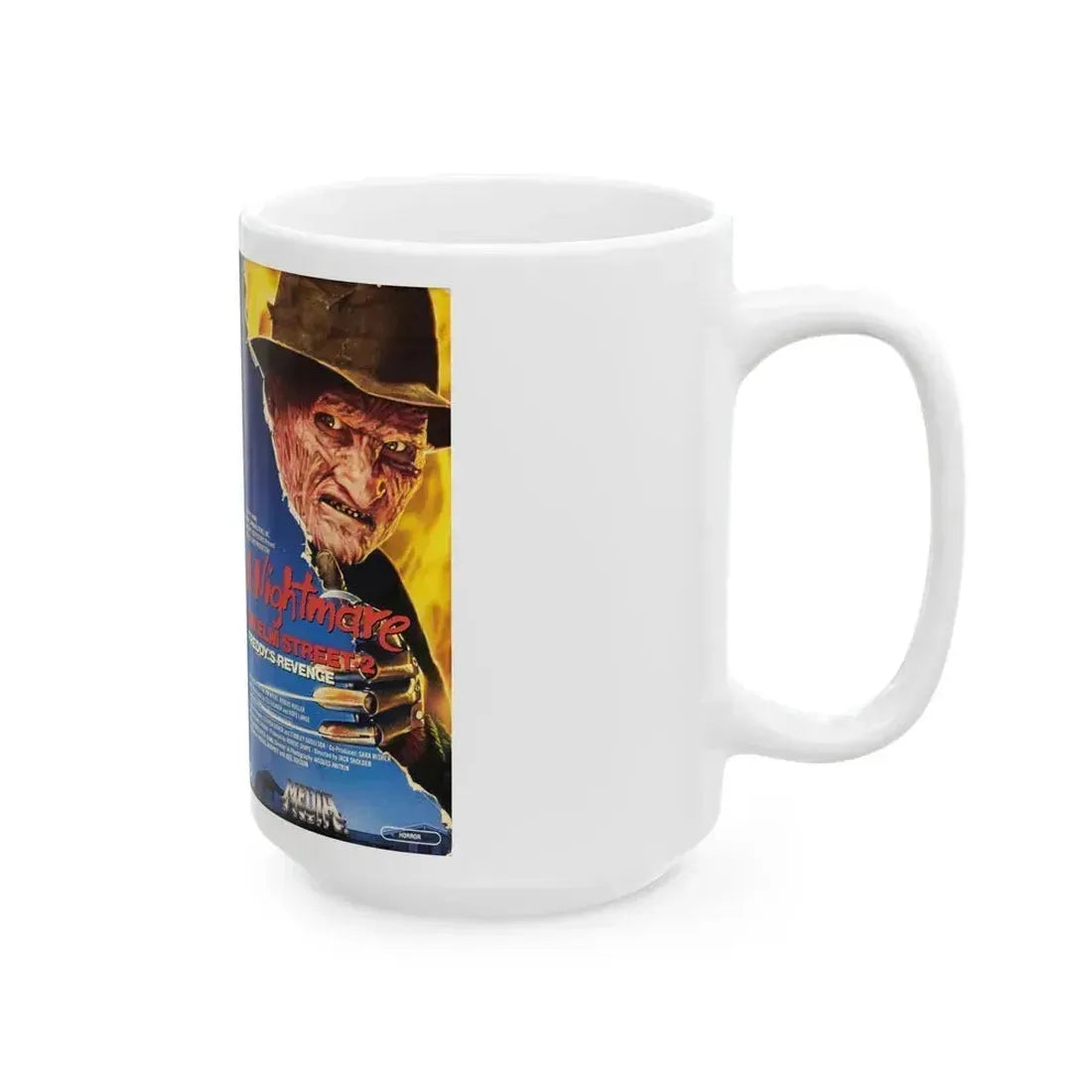 A NIGHTMARE ON ELM STREET 2 FREDDYS REVENGE MEDIA (VHS COVER) - White Coffee Mug - Go Mug Yourself