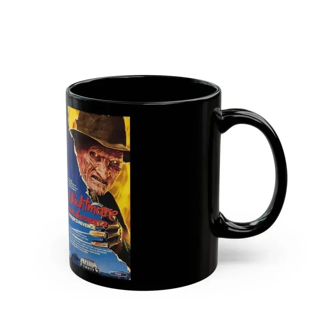 A NIGHTMARE ON ELM STREET 2 FREDDYS REVENGE (VHS COVER) - Black Coffee Mug - Go Mug Yourself