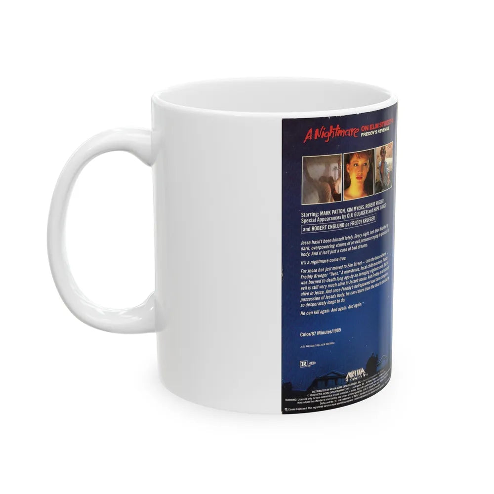 A NIGHTMARE ON ELM STREET 2 FREDDYS REVENGE (VHS COVER) - White Coffee Mug-Go Mug Yourself