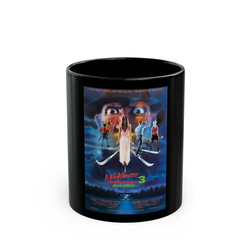 A NIGHTMARE ON ELM STREET 3 DREAM WARRIORS 1987 Movie Poster - Black Coffee Mug-11oz-Go Mug Yourself