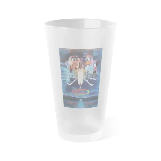 A NIGHTMARE ON ELM STREET 3 DREAM WARRIORS 1987 Movie Poster - Frosted Pint Glass 16oz 16oz Frosted - Go Mug Yourself