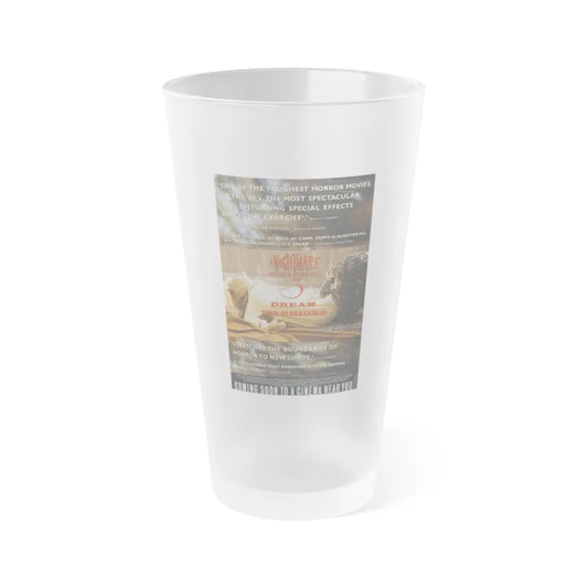 A NIGHTMARE ON ELM STREET 3 (TEASER) 1987 Movie Poster - Frosted Pint Glass 16oz-16oz-Frosted-Go Mug Yourself