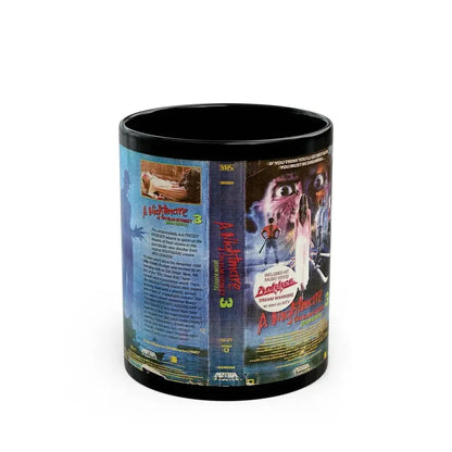 A NIGHTMARE ON ELM STREET 3 THE DREAM WARRIORS INCLUDES HIT MUSIC VIDEO (VHS COVER) - Black Coffee Mug 11oz - Go Mug Yourself