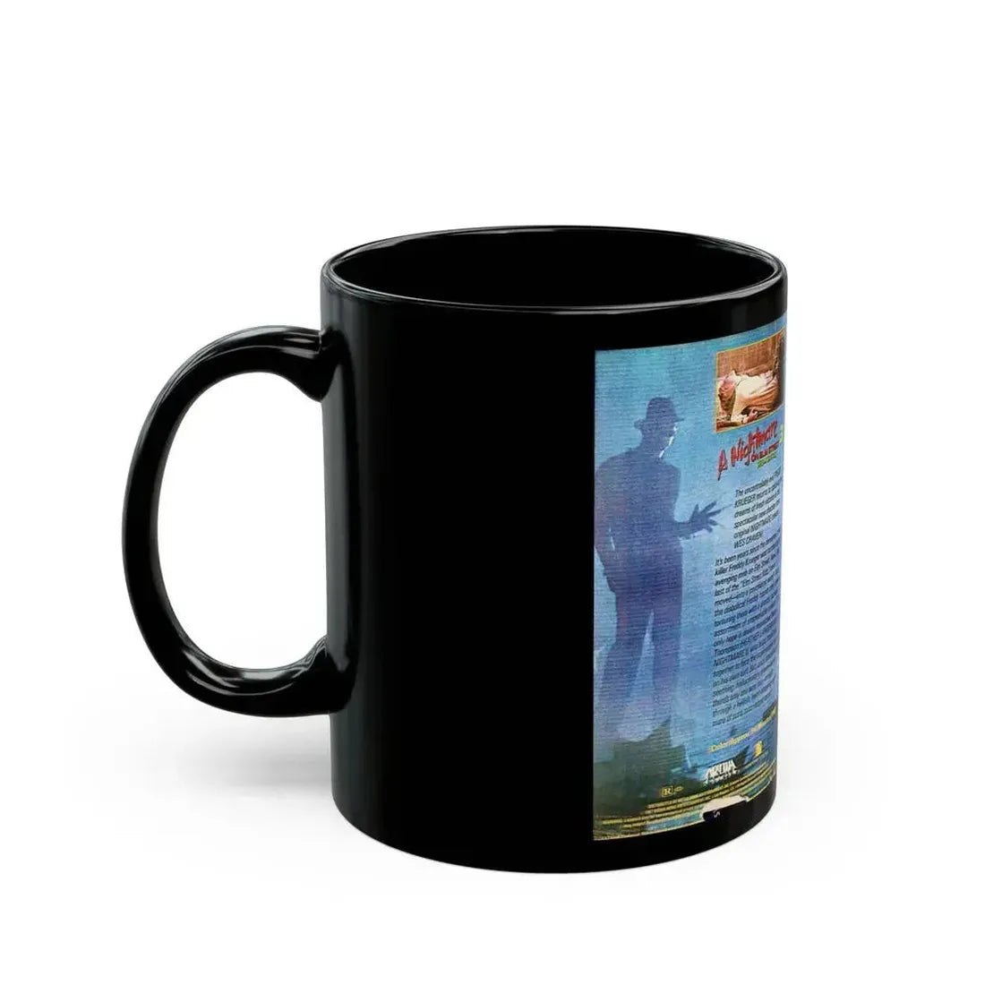 A NIGHTMARE ON ELM STREET 3 THE DREAM WARRIORS INCLUDES HIT MUSIC VIDEO (VHS COVER) - Black Coffee Mug - Go Mug Yourself