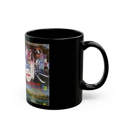 A NIGHTMARE ON ELM STREET 3 THE DREAM WARRIORS INCLUDES HIT MUSIC VIDEO (VHS COVER) - Black Coffee Mug - Go Mug Yourself