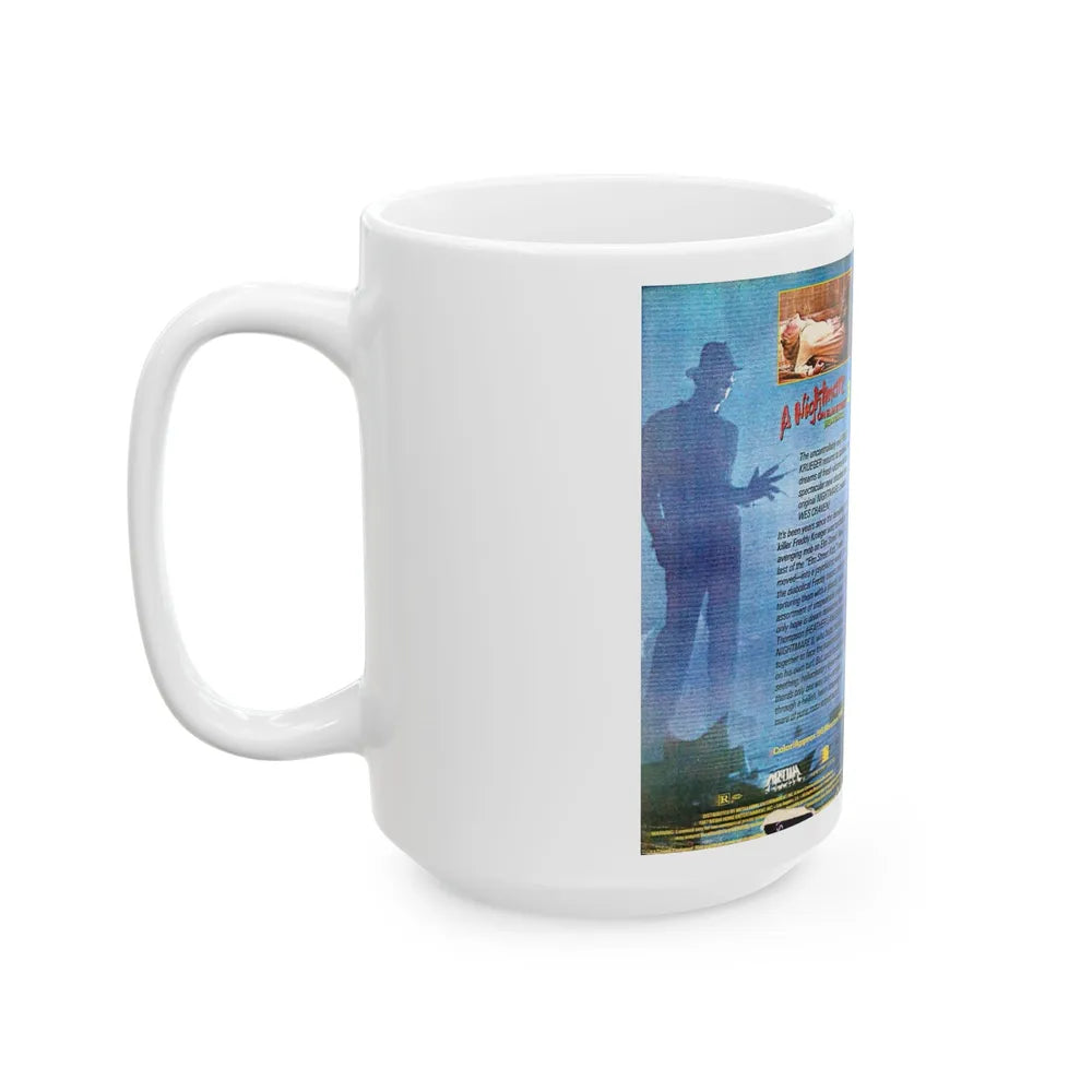 A NIGHTMARE ON ELM STREET 3 THE DREAM WARRIORS INCLUDES HIT MUSIC VIDEO (VHS COVER) - White Coffee Mug-Go Mug Yourself