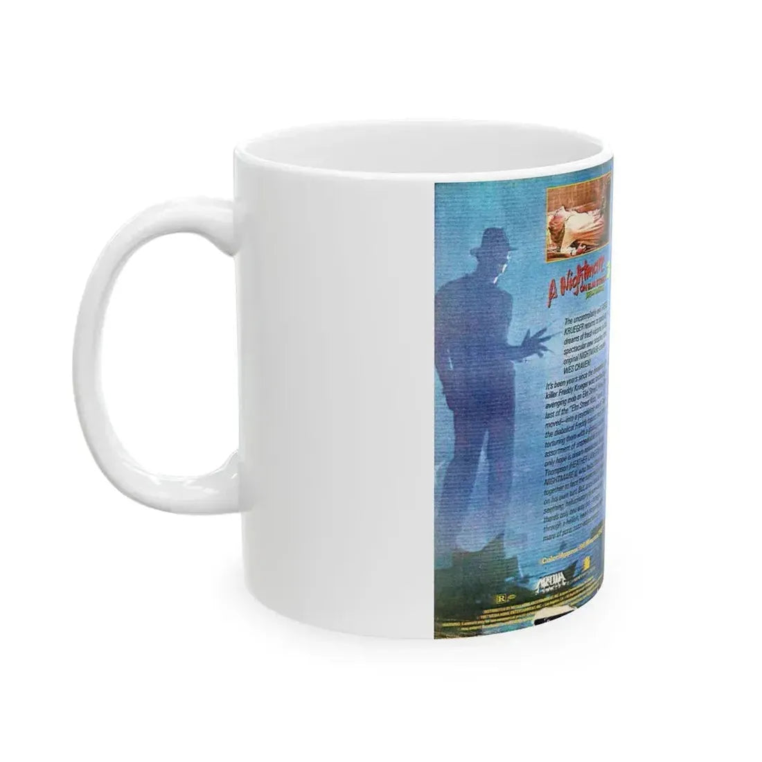 A NIGHTMARE ON ELM STREET 3 THE DREAM WARRIORS INCLUDES HIT MUSIC VIDEO (VHS COVER) - White Coffee Mug - Go Mug Yourself