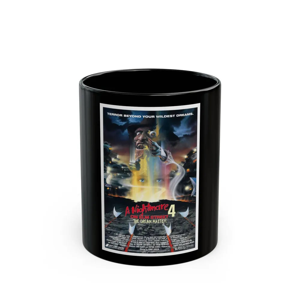 A NIGHTMARE ON ELM STREET 4 THE DREAM MASTER 1988 Movie Poster - Black Coffee Mug-11oz-Go Mug Yourself