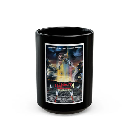 A NIGHTMARE ON ELM STREET 4 THE DREAM MASTER 1988 Movie Poster - Black Coffee Mug-15oz-Go Mug Yourself