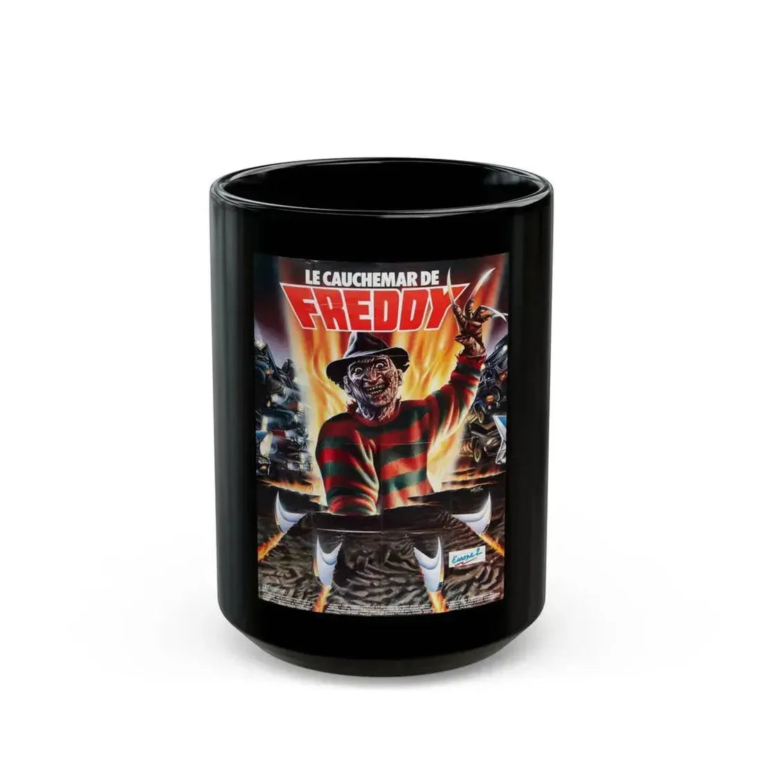 A NIGHTMARE ON ELM STREET 4 THE DREAM MASTER (FRENCH) 1988 Movie Poster - Black Coffee Mug 15oz - Go Mug Yourself
