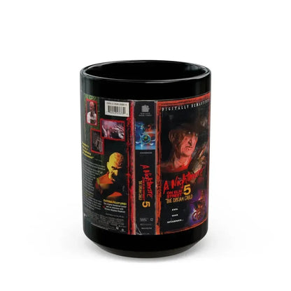 A NIGHTMARE ON ELM STREET 5 THE DREAM CHILD (VHS COVER) - Black Coffee Mug 15oz - Go Mug Yourself