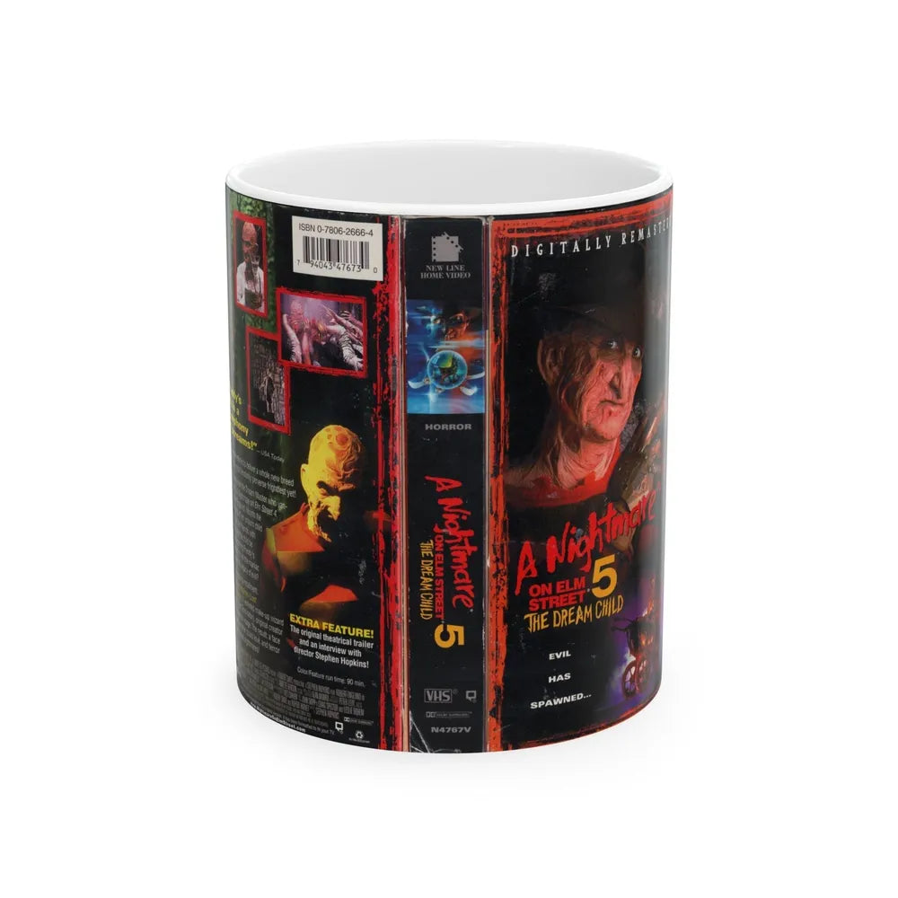 A NIGHTMARE ON ELM STREET 5 THE DREAM CHILD (VHS COVER) - White Coffee Mug-11oz-Go Mug Yourself