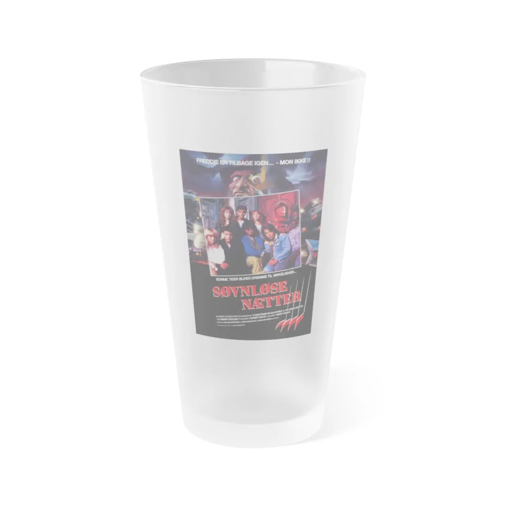 A NIGHTMARE ON ELM STREET PART 4 THE DREAM MASTER (DANISH) 1988 Movie Poster - Frosted Pint Glass 16oz-16oz-Frosted-Go Mug Yourself