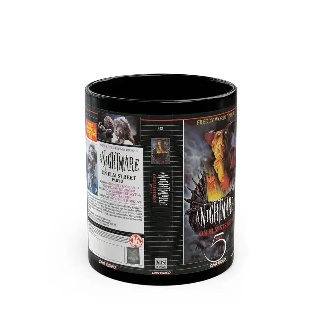 A NIGHTMARE ON ELM STREET PART 5 (VHS COVER) - Black Coffee Mug 11oz - Go Mug Yourself