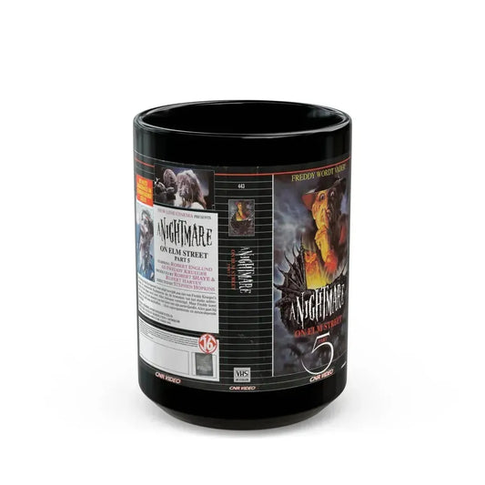 A NIGHTMARE ON ELM STREET PART 5 (VHS COVER) - Black Coffee Mug 15oz - Go Mug Yourself