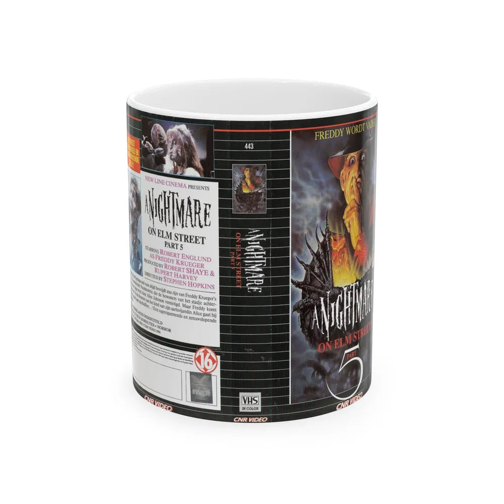 A NIGHTMARE ON ELM STREET PART 5 (VHS COVER) - White Coffee Mug-11oz-Go Mug Yourself