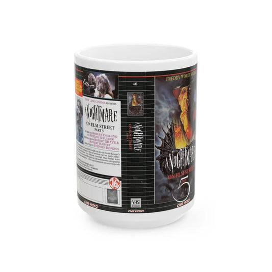 A NIGHTMARE ON ELM STREET PART 5 (VHS COVER) - White Coffee Mug-15oz-Go Mug Yourself