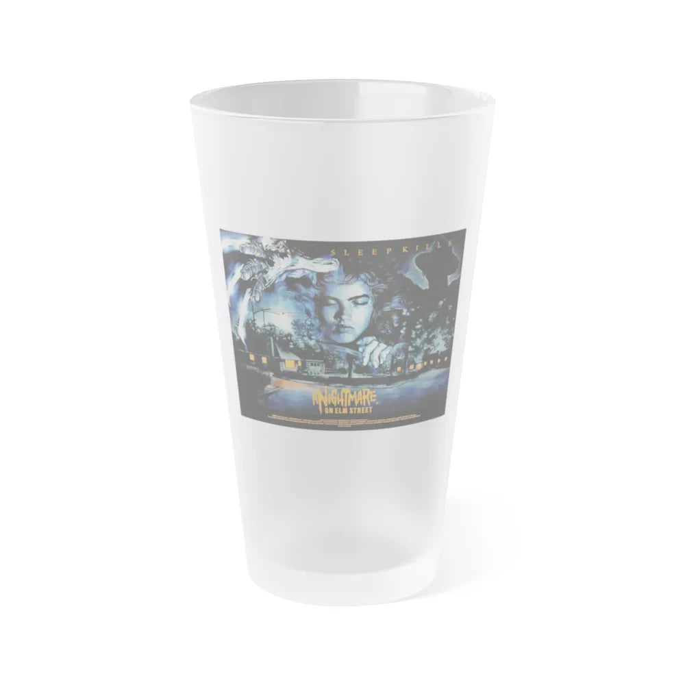 A NIGHTMARE ON ELM STREET (UK) 1984 Movie Poster - Frosted Pint Glass 16oz-16oz-Frosted-Go Mug Yourself