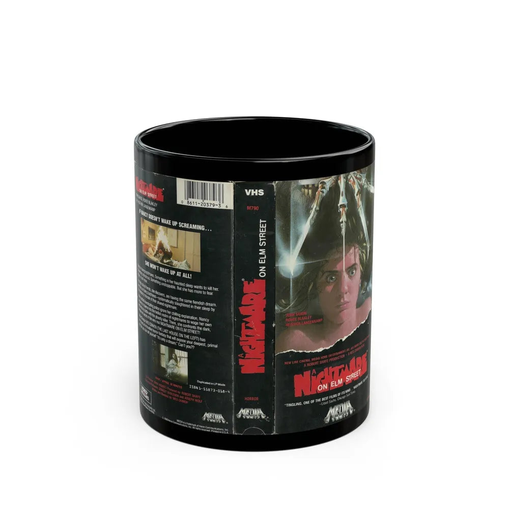 A NIGHTMARE ON ELM STREET (VHS COVER) - Black Coffee Mug-11oz-Go Mug Yourself