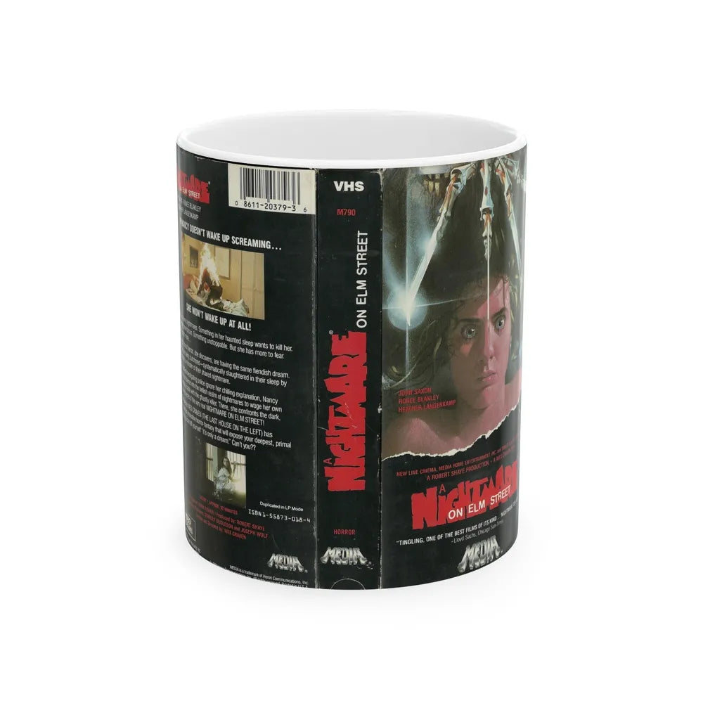 A NIGHTMARE ON ELM STREET (VHS COVER) - White Coffee Mug-11oz-Go Mug Yourself