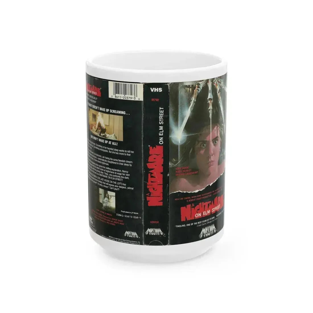 A NIGHTMARE ON ELM STREET (VHS COVER) - White Coffee Mug 15oz - Go Mug Yourself
