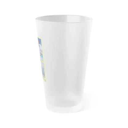 A NYMPHOID BARBARIAN IN DINOSAUR HELL 1990 Movie Poster - Frosted Pint Glass 16oz - Go Mug Yourself