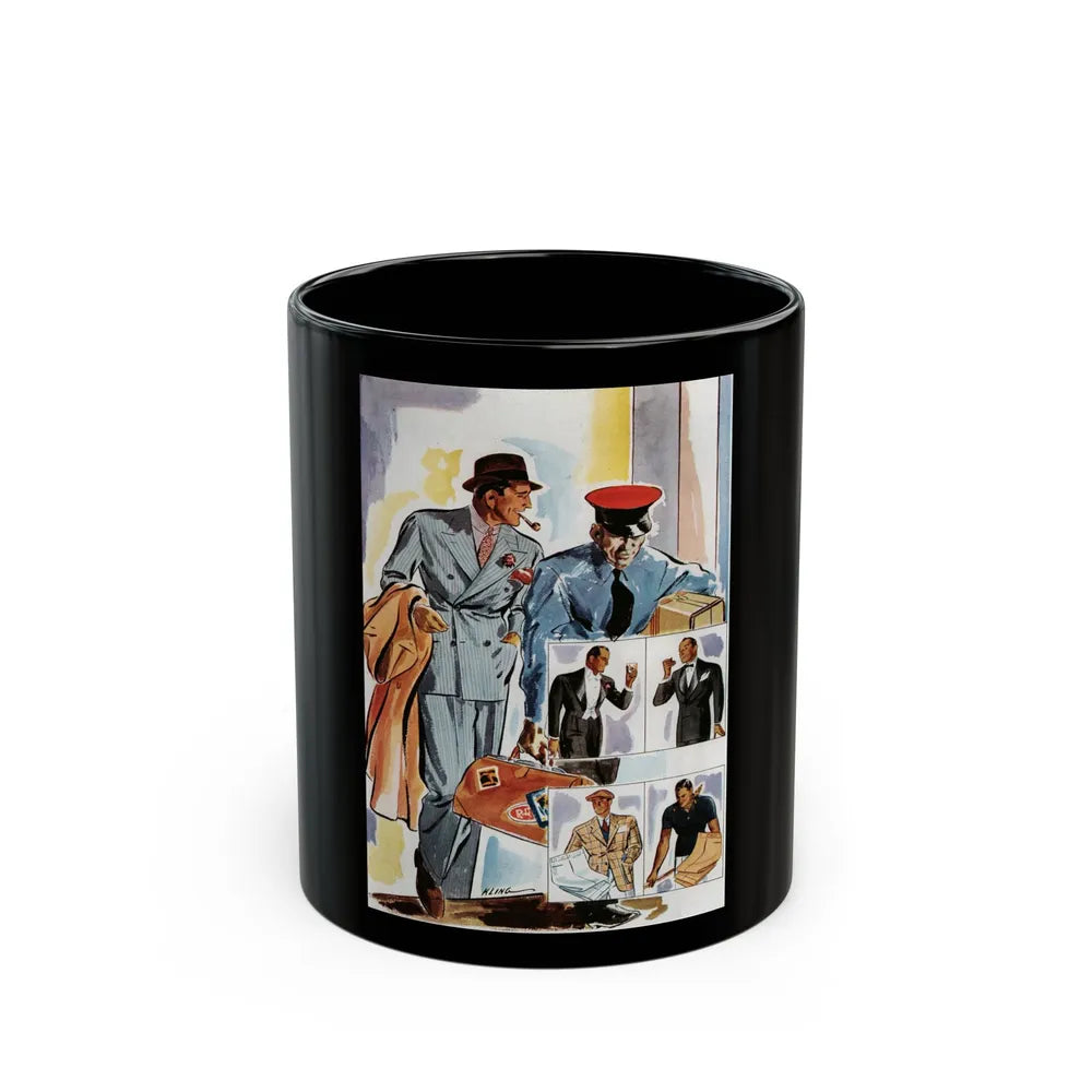 A Page For The European Traveler, Esquire, June 1934 - Black Coffee Mug-11oz-Go Mug Yourself