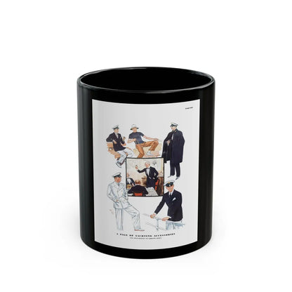 A Page of Yachting Accessories, Esquire, June 1934 - Black Coffee Mug-11oz-Go Mug Yourself