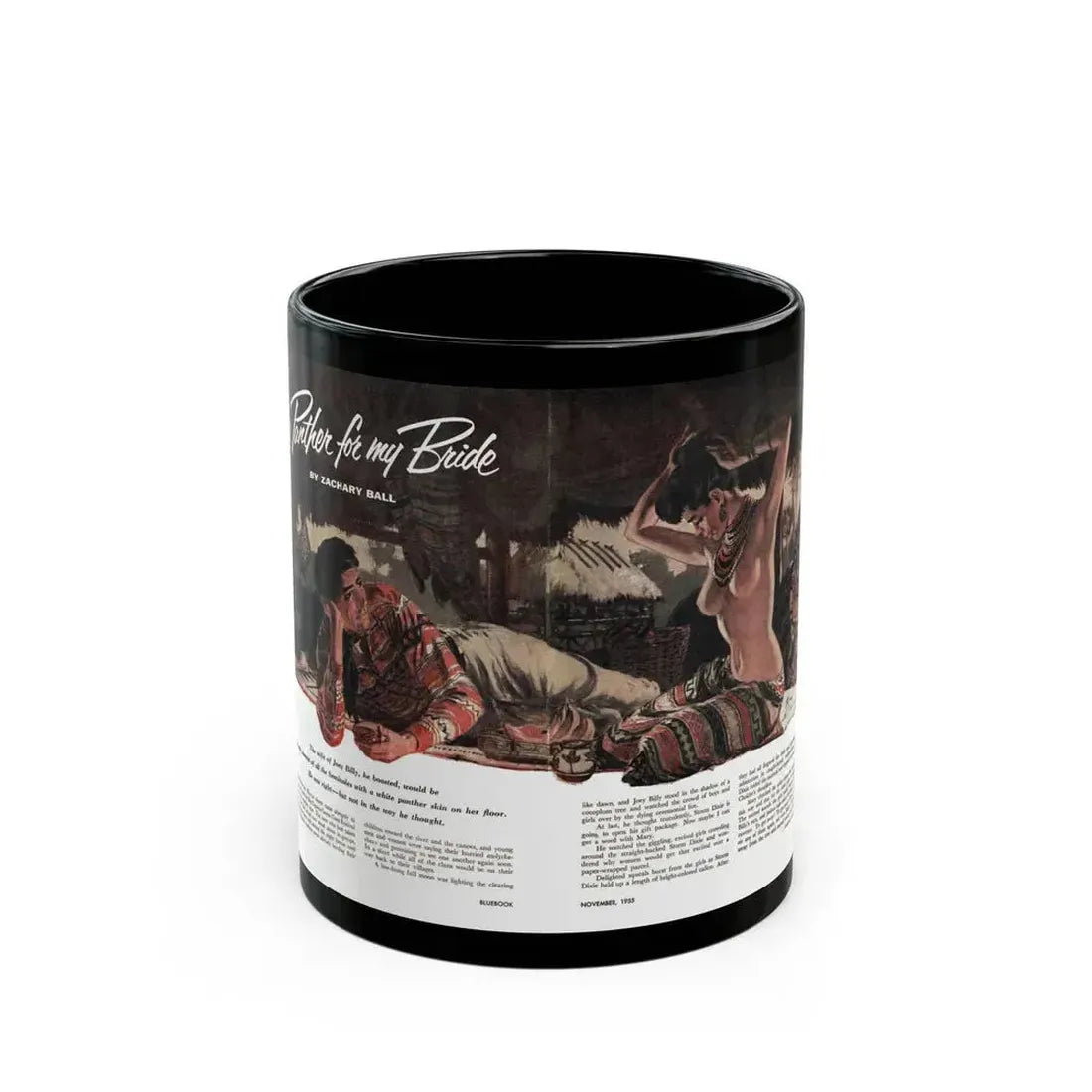 A Panther for My Bride, Bluebook magazine, November 1955 - Black Coffee Mug 11oz - Go Mug Yourself