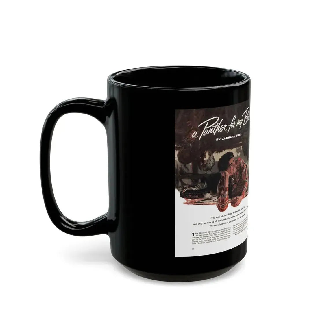 A Panther for My Bride, Bluebook magazine, November 1955 - Black Coffee Mug - Go Mug Yourself