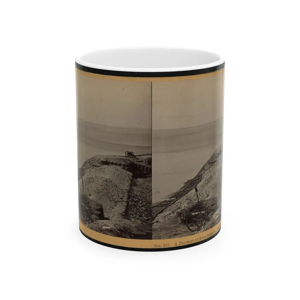 A Parapet Of Fort Sumpter (I.E. Sumter), Looking Toward Morris Island (U.S. Civil War) White Coffee Mug-11oz-Go Mug Yourself