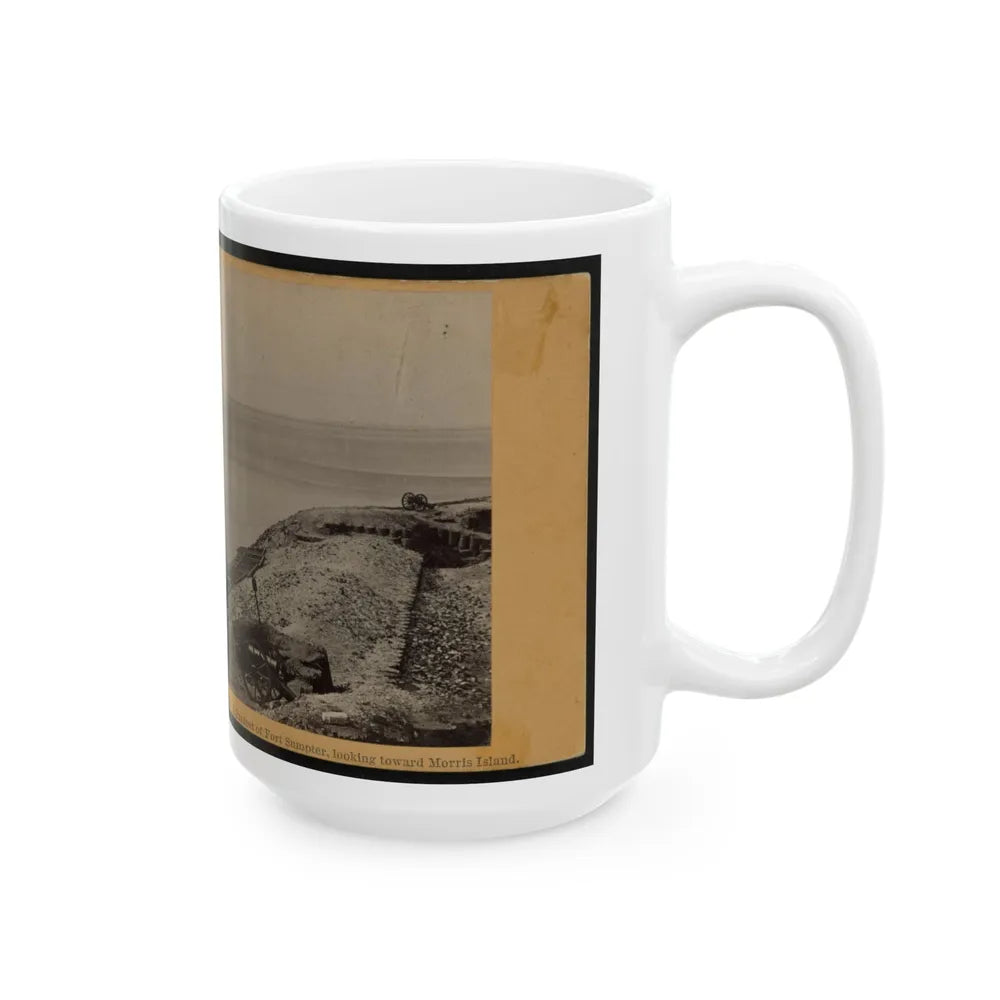 A Parapet Of Fort Sumpter (I.E. Sumter), Looking Toward Morris Island (U.S. Civil War) White Coffee Mug-Go Mug Yourself