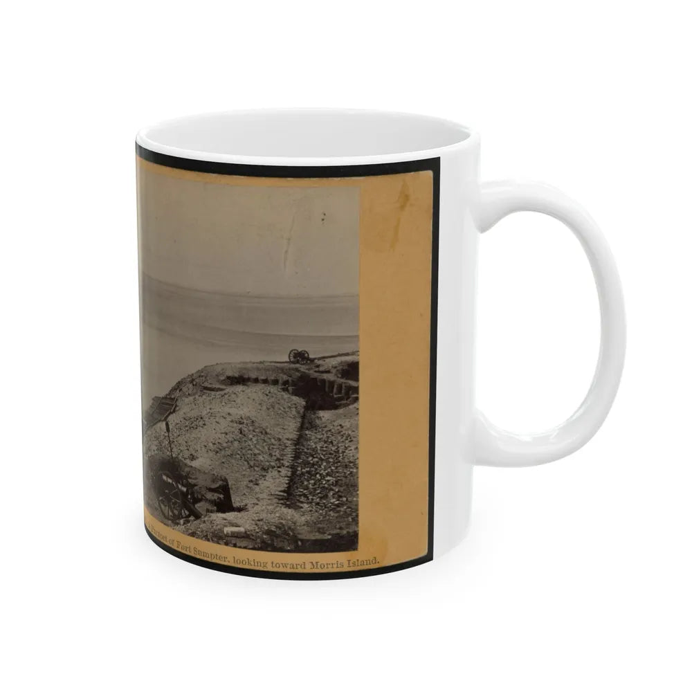 A Parapet Of Fort Sumpter (I.E. Sumter), Looking Toward Morris Island (U.S. Civil War) White Coffee Mug-Go Mug Yourself