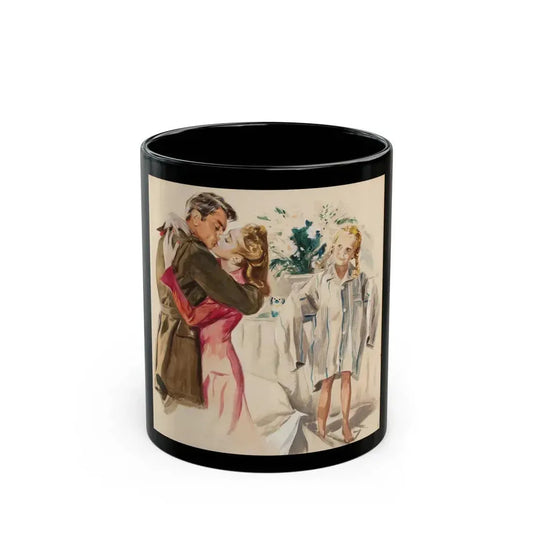 A Passionate Kiss, magazine story illustration - Black Coffee Mug 11oz - Go Mug Yourself