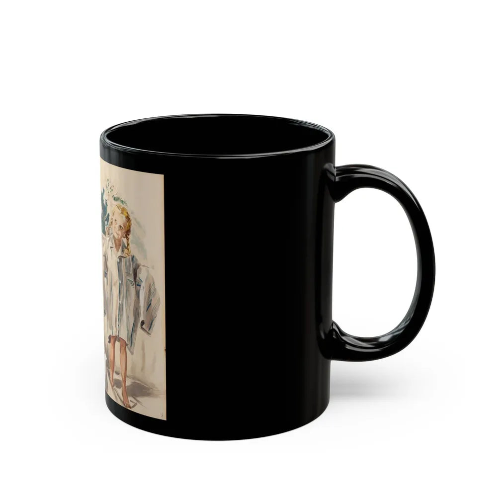 A Passionate Kiss, magazine story illustration - Black Coffee Mug-Go Mug Yourself