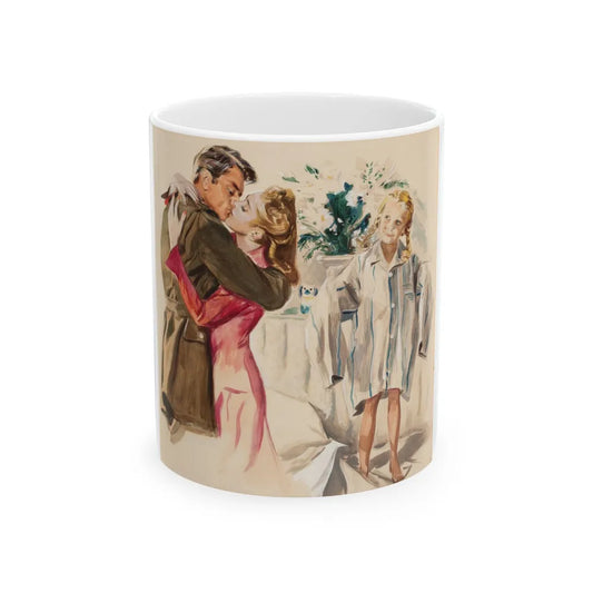 A Passionate Kiss, magazine story illustration - White Coffee Mug-11oz-Go Mug Yourself