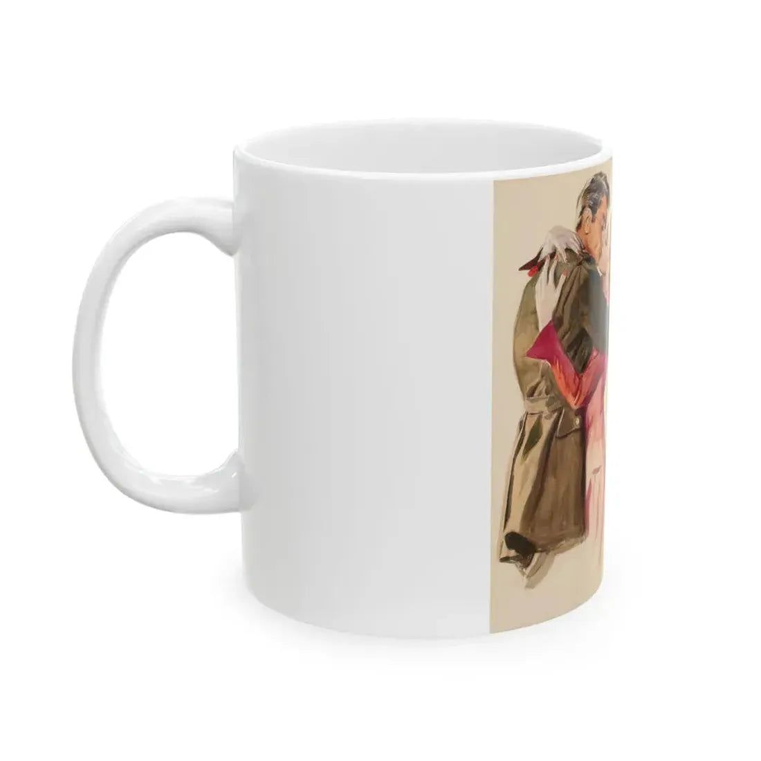 A Passionate Kiss, magazine story illustration - White Coffee Mug - Go Mug Yourself
