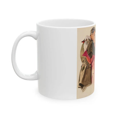 A Passionate Kiss, magazine story illustration - White Coffee Mug-Go Mug Yourself