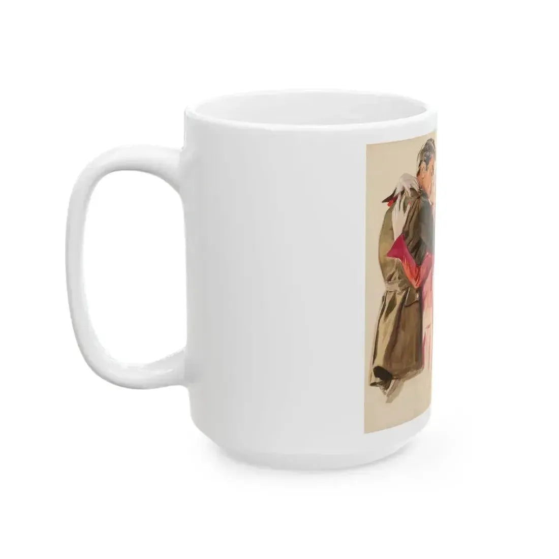 A Passionate Kiss, magazine story illustration - White Coffee Mug - Go Mug Yourself